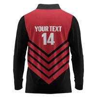 Hekari Papua New Guinea Football Custom Long Sleeve Polo Shirt Go PNG Red Army