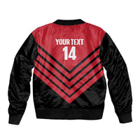 Hekari Papua New Guinea Football Custom Sleeve Zip Bomber Jacket Go PNG Red Army LT14 - Polynesian Pride