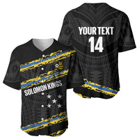 Kings Solomon Islands Football Custom Baseball Jersey Come On Solomons Polynesian Grunge Style LT14 - Polynesian Pride