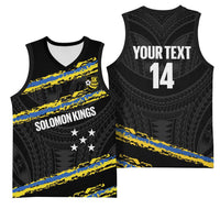 Kings Solomon Islands Football Custom Basketball Jersey Come On Solomons Polynesian Grunge Style