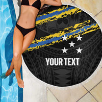 Kings Solomon Islands Football Custom Beach Blanket Come On Solomons Polynesian Grunge Style LT14 - Polynesian Pride