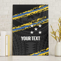 Kings Solomon Islands Football Custom Canvas Wall Art Come On Solomons Polynesian Grunge Style LT14 Without Frame Black - Polynesian Pride
