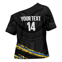 Kings Solomon Islands Football Custom Cross Shoulder Shirt Come On Solomons Polynesian Grunge Style LT14 - Polynesian Pride