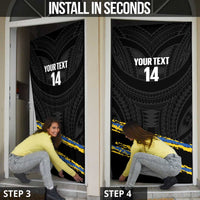 Kings Solomon Islands Football Custom Door Cover Come On Solomons Polynesian Grunge Style LT14 - Polynesian Pride