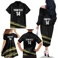 Kings Solomon Islands Football Custom Family Matching Off The Shoulder Long Sleeve Dress and Hawaiian Shirt Come On Solomons Polynesian Grunge Style