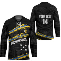 Kings Solomon Islands Football Custom Hockey Jersey Come On Solomons Polynesian Grunge Style LT14 - Polynesian Pride