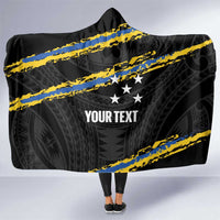 Kings Solomon Islands Football Custom Hooded Blanket Come On Solomons Polynesian Grunge Style LT14 One Size Black - Polynesian Pride