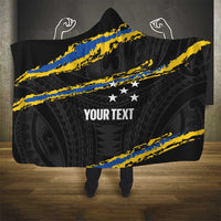 Kings Solomon Islands Football Custom Hooded Blanket Come On Solomons Polynesian Grunge Style LT14 - Polynesian Pride