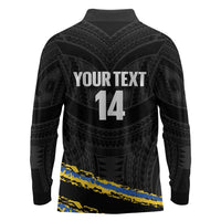 Kings Solomon Islands Football Custom Long Sleeve Polo Shirt Come On Solomons Polynesian Grunge Style LT14 - Polynesian Pride
