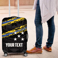 Kings Solomon Islands Football Custom Luggage Cover Come On Solomons Polynesian Grunge Style LT14 Black - Polynesian Pride