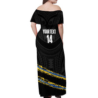Kings Solomon Islands Football Custom Off Shoulder Maxi Dress Come On Solomons Polynesian Grunge Style LT14 - Polynesian Pride