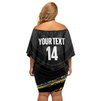 Kings Solomon Islands Football Custom Off Shoulder Short Dress Come On Solomons Polynesian Grunge Style LT14 - Polynesian Pride