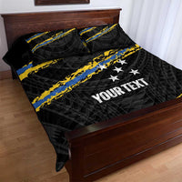Kings Solomon Islands Football Custom Quilt Bed Set Come On Solomons Polynesian Grunge Style LT14 - Polynesian Pride