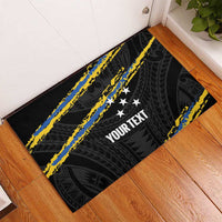 Kings Solomon Islands Football Custom Rubber Doormat Come On Solomons Polynesian Grunge Style LT14 - Polynesian Pride