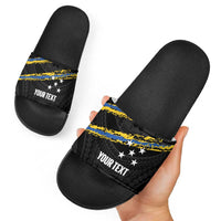 Kings Solomon Islands Football Custom Slide Sandals Come On Solomons Polynesian Grunge Style LT14 - Polynesian Pride