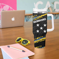 Kings Solomon Islands Football Custom Tumbler With Handle Come On Solomons Polynesian Grunge Style LT14 - Polynesian Pride