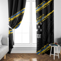 Kings Solomon Islands Football Custom Window Curtain Come On Solomons Polynesian Grunge Style LT14 - Polynesian Pride