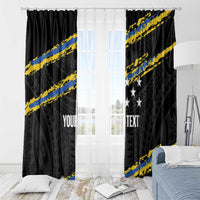 Kings Solomon Islands Football Custom Window Curtain Come On Solomons Polynesian Grunge Style LT14 - Polynesian Pride