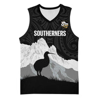 New Zealand South Island Football Custom Basketball Jersey Aoraki Mount Cook With Kiwi Maori Pattern