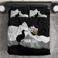 New Zealand South Island Football Custom Bedding Set Aoraki Mount Cook With Kiwi Maori Pattern LT14 Black - Polynesian Pride