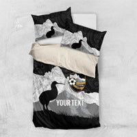 New Zealand South Island Football Custom Bedding Set Aoraki Mount Cook With Kiwi Maori Pattern LT14 US Twin 172cm x 218cm Black - Polynesian Pride