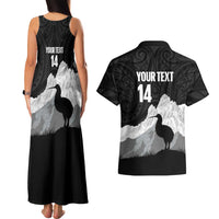 New Zealand South Island Football Custom Couples Matching Tank Maxi Dress and Hawaiian Shirt Aoraki Mount Cook With Kiwi Maori Pattern