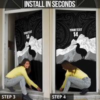 New Zealand South Island Football Custom Door Cover Aoraki Mount Cook With Kiwi Maori Pattern