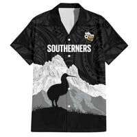 New Zealand South Island Football Custom Hawaiian Shirt Aoraki Mount Cook With Kiwi Maori Pattern