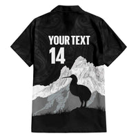 New Zealand South Island Football Custom Hawaiian Shirt Aoraki Mount Cook With Kiwi Maori Pattern