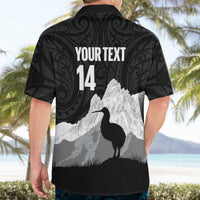 New Zealand South Island Football Custom Hawaiian Shirt Aoraki Mount Cook With Kiwi Maori Pattern