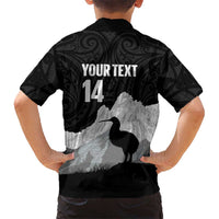 New Zealand South Island Football Custom Hawaiian Shirt Aoraki Mount Cook With Kiwi Maori Pattern