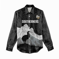 New Zealand South Island Football Custom Women Casual Shirt Aoraki Mount Cook With Kiwi Maori Pattern