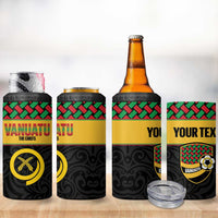 Vanuatu Football Custom 4 in 1 Can Cooler Tumbler Go Chiefs Basket-weave Pattern LT14 - Polynesian Pride