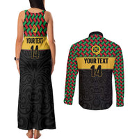 Vanuatu Football Custom Couples Matching Tank Maxi Dress and Long Sleeve Button Shirt Go Chiefs Basket-weave Pattern LT14 - Polynesian Pride