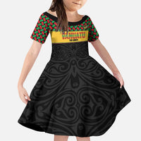 Vanuatu Football Custom Family Matching Summer Maxi Dress and Hawaiian Shirt Go Chiefs Basket-weave Pattern