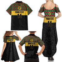 Vanuatu Football Custom Family Matching Summer Maxi Dress and Hawaiian Shirt Go Chiefs Basket-weave Pattern