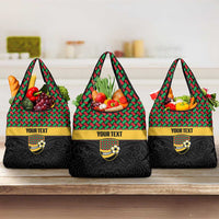 Vanuatu Football Custom Grocery Bag Go Chiefs Basket-weave Pattern LT14 3-pack One Size Black - Polynesian Pride