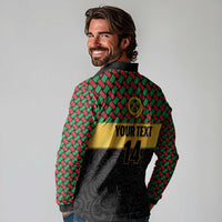 Vanuatu Football Custom Long Sleeve Polo Shirt Go Chiefs Basket-weave Pattern LT14 - Polynesian Pride