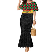Vanuatu Football Custom Mermaid Dress Go Chiefs Basket-weave Pattern LT14 Women Black - Polynesian Pride