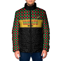 Vanuatu Football Custom Padded Jacket Go Chiefs Basket-weave Pattern LT14 Men Black - Polynesian Pride