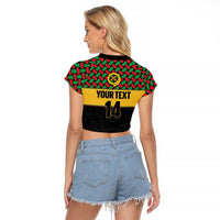 Vanuatu Football Custom Raglan Cropped T Shirt Go Chiefs Basket-weave Pattern LT14 - Polynesian Pride