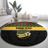 Vanuatu Football Custom Round Carpet Go Chiefs Basket-weave Pattern LT14 - Polynesian Pride