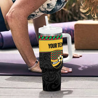Vanuatu Football Custom Tumbler With Handle Go Chiefs Basket-weave Pattern LT14 - Polynesian Pride