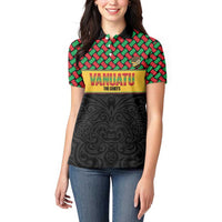 Vanuatu Football Custom Women Polo Shirt Go Chiefs Basket-weave Pattern LT14 - Polynesian Pride