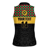 Vanuatu Football Custom Women Sleeveless Polo Shirt Go Chiefs Basket-weave Pattern LT14 - Polynesian Pride