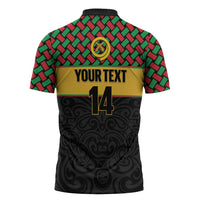Vanuatu Football Custom Zipper Polo Shirt Go Chiefs Basket-weave Pattern LT14 - Polynesian Pride