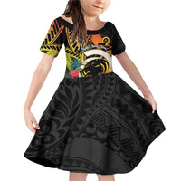 Vanuatu Boar Tusk Yumi Yumi Yumi Family Matching Off Shoulder Short Dress and Hawaiian Shirt Independens Dei Long God Yumi Stanap