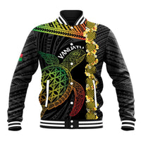 Vanuatu Sand Drawing Turtle Baseball Jacket Happy Independence Day LT14 Unisex Black - Polynesian Pride