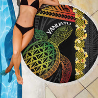 Vanuatu Sand Drawing Turtle Beach Blanket Happy Independence Day LT14 - Polynesian Pride