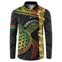 Vanuatu Sand Drawing Turtle Button Sweatshirt Happy Independence Day LT14 Black - Polynesian Pride
